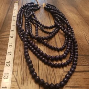 Beautiful Seven Strand Layered Blue Beaded Necklace
